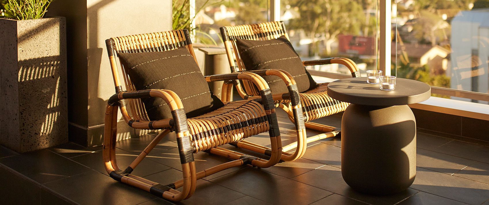 penthouse seating on outdoor terrace